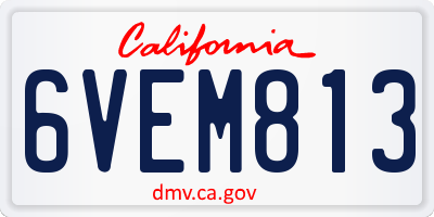 CA license plate 6VEM813