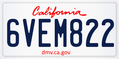 CA license plate 6VEM822
