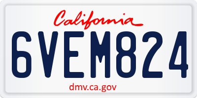 CA license plate 6VEM824