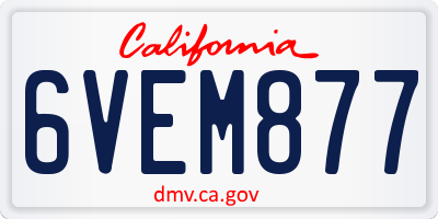 CA license plate 6VEM877