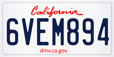CA license plate 6VEM894