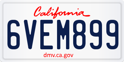 CA license plate 6VEM899