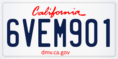 CA license plate 6VEM901