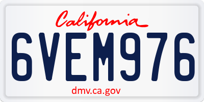 CA license plate 6VEM976