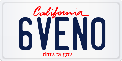 CA license plate 6VEN0