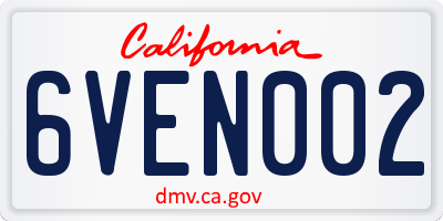 CA license plate 6VEN002