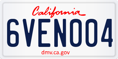 CA license plate 6VEN004