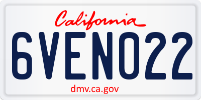 CA license plate 6VEN022