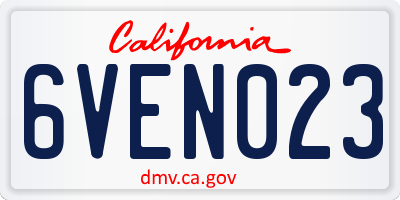 CA license plate 6VEN023