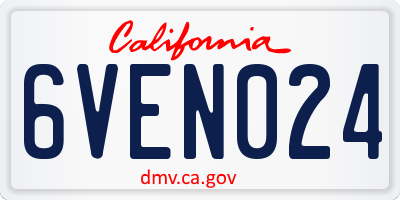 CA license plate 6VEN024