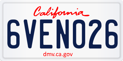 CA license plate 6VEN026