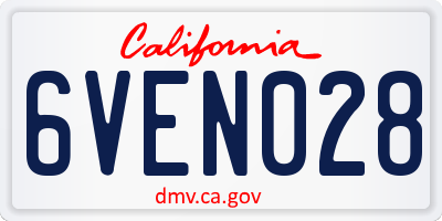 CA license plate 6VEN028