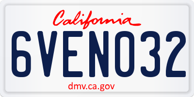 CA license plate 6VEN032