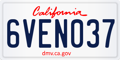 CA license plate 6VEN037