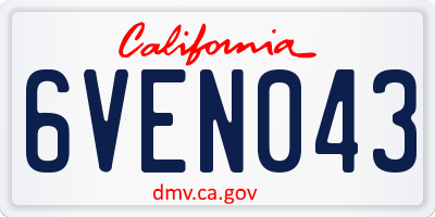 CA license plate 6VEN043