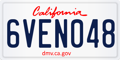 CA license plate 6VEN048