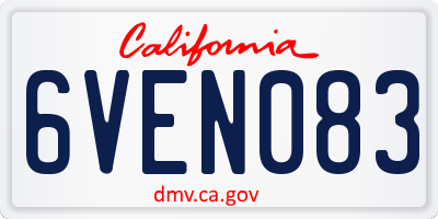 CA license plate 6VEN083
