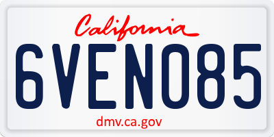 CA license plate 6VEN085