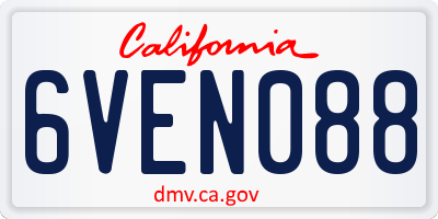 CA license plate 6VEN088