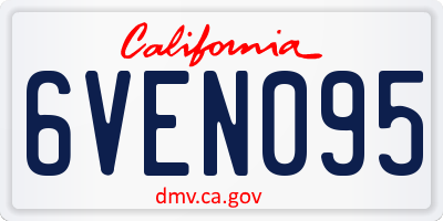CA license plate 6VEN095