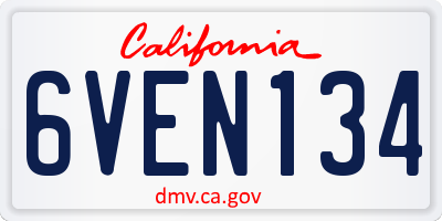 CA license plate 6VEN134