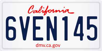 CA license plate 6VEN145