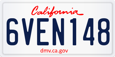 CA license plate 6VEN148