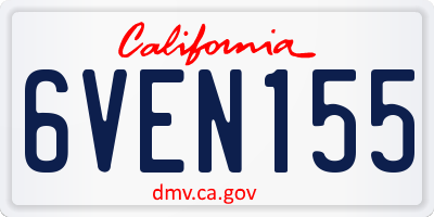 CA license plate 6VEN155
