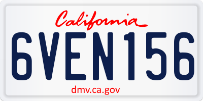CA license plate 6VEN156