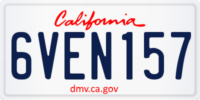 CA license plate 6VEN157
