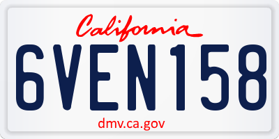CA license plate 6VEN158