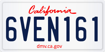 CA license plate 6VEN161