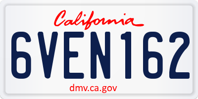 CA license plate 6VEN162