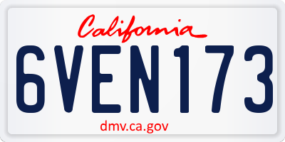 CA license plate 6VEN173