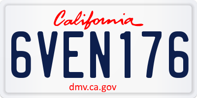 CA license plate 6VEN176