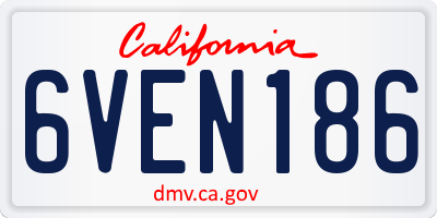 CA license plate 6VEN186
