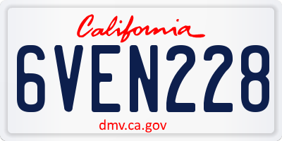 CA license plate 6VEN228