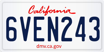 CA license plate 6VEN243