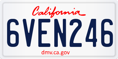 CA license plate 6VEN246