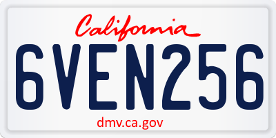 CA license plate 6VEN256