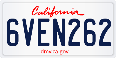 CA license plate 6VEN262