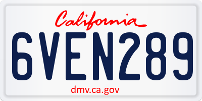 CA license plate 6VEN289