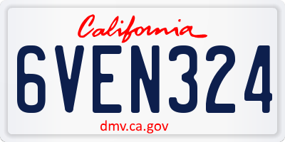 CA license plate 6VEN324