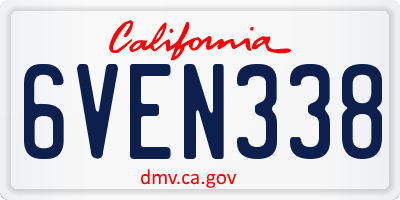 CA license plate 6VEN338