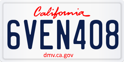 CA license plate 6VEN408