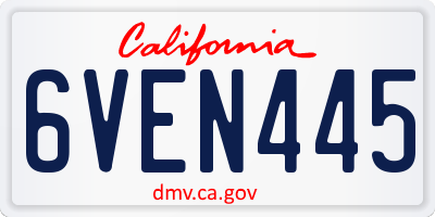 CA license plate 6VEN445