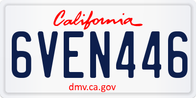 CA license plate 6VEN446