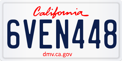 CA license plate 6VEN448