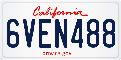 CA license plate 6VEN488