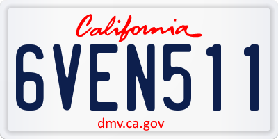 CA license plate 6VEN511